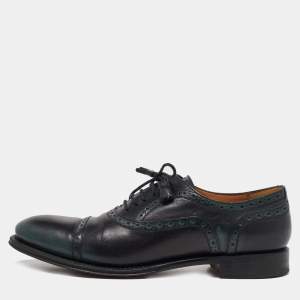 Gucci Black Leather Lace Up Brogue Oxfords Size 39
