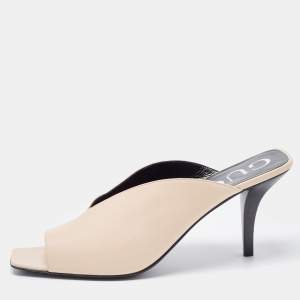 Gucci Beige Leather Mules Size 41.5