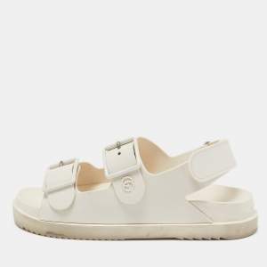 Gucci Cream Rubber Mini Double G Dad Sandals Size 39