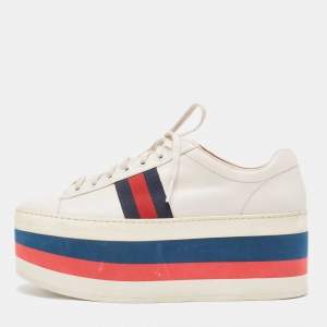 Gucci Cream Leather Ace Platform Sneakers Size 39