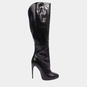 Pre Owned Gucci High Heel Boot 120 Black Python EU 38 UK 5