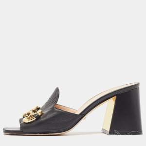 Gucci Back Leather Horsebit Slide Sandals Size 37.5