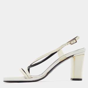 Gucci White Leather and PVC Slingback Sandals Size 35.5