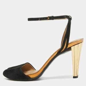 Gucci Black Suede Delphine Sandals Size 37