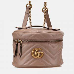 GG Marmont Round Matelasse Leather Backpack