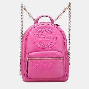 Pre Owned Gucci Leather Soho Backpack