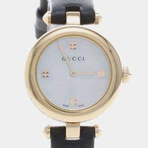 Pre Owned Gucci Diamantissima 141.5 Quartz Gold-Plated Women's Wristwatch 27 mm