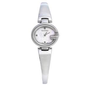 Gucci Mother Of Pearl Stainless Steel Guccissima 134.5 Women's Wristwatch 27 mm