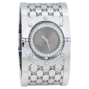 Gucci  Bronze Stainless Steel Diamond Twirl 112 Women's Wristwatch 23 mm