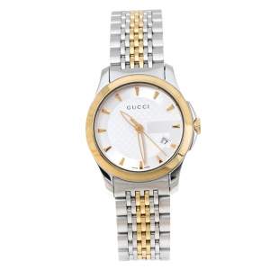 Gucci Silver Two-Tone Stainless steel G Timeless 126.5 Women's Wristwatch 27 mm
