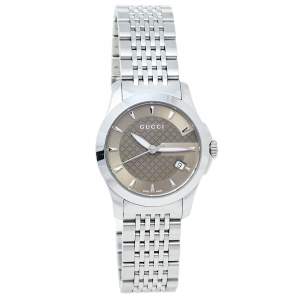 Gucci Brown Stainless Steel G-Timeless YA126503 Women's Wristwatch 27 mm