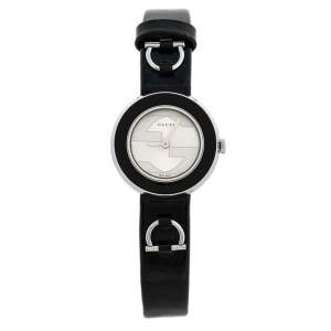 Gucci Black Stainless Steel Leather 129.5 U-Play Women's Wristwatch 27 mm