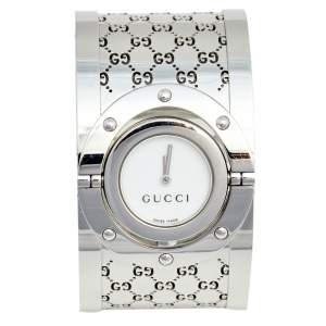 Gucci White Stainless Steel Twirl YA112424 Women's Wristwatch 23 mm 