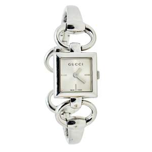 Gucci Silver Stainless Steel Tornabuoni YA120502 Women's Wristwatch 19 mm