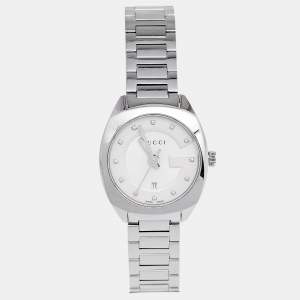 Gucci White Diamond Stainless Steel GG2570 YA142504 Women's Wristwatch 29 mm