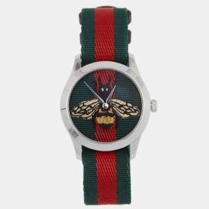 Gucci Multicolor Stainless Steel Nylon Le Marche Des Merveilles Unisex Wristwatch 38 mm