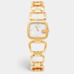 Gucci Mother of Pearl Rose Gold Plated Stainless Steel G-Series 125.5 Women's Wristwatch 24 mm