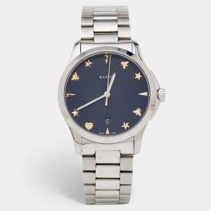 Gucci Black Stainless Steel G-Timeless YA1264029 Unisex Wristwatch 38 mm 