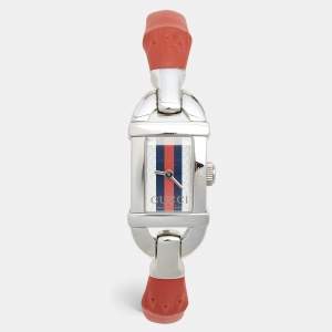 Gucci Multicolor Stripes Stainless Steel Rubberized Bamboo 6800L Women's Wristwatch 16 mm