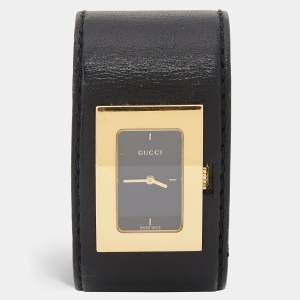 Gucci Gold Plated Stainless Steel Leather 7800L Women's Wristwatch 23 mm