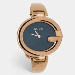 Gucci Black PVD Coated Stainless Steel Guccissima YA134305 Women's Wristwatch 36 mm