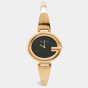 Gucci Black PVD Coated Stainless Steel Guccissima YA134305 Women's Wristwatch 36 mm