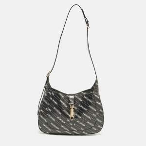 Gucci x Balenciaga Black/White Leather Medium The Hacker Project Jackie 1961 Hobo