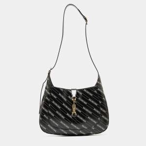 Gucci x Balenciaga Black/White Leather Medium The Hacker Project Jackie 1961 Hobo