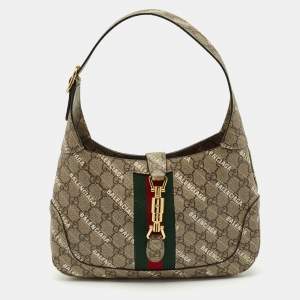 Gucci x Balenciaga Beige GG Supreme Canvas Small The Hacker Jackie 1961 Hobo