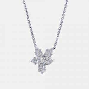 Pre Owned Harry Winston Winston Cluster Small Platinum and Diamond Pendant Necklace