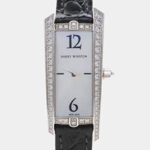 Pre Owned Harry Winston Avenue 340LQW Quartz Stainless Steel Women's Wristwatch 20 mm