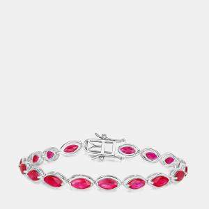 مملوكة مسبقًا سوار التنس من الذهب الأبيض عيار 14 بحوالي 9.00 قيراط ياقوت