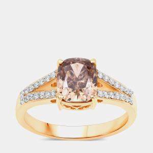 مملوكة مسبقًا خاتم جسر من الألماس البني والألماس بوزن 2.02 قيراط من الذهب الأصفر عيار 18 ومقاس أمريكي 7