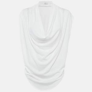 Pre Owned توب غير متماثل هيالوموت لانغ جيرسي أبيض مقاس متوسط - ميديم