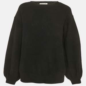 Pre Owned Helmut Lang Black Wool & Cashmere Sweater S