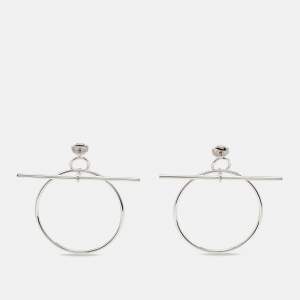 مملوكة مسبقًا Hermes Loop Sterling Silver Medium Model Earrings