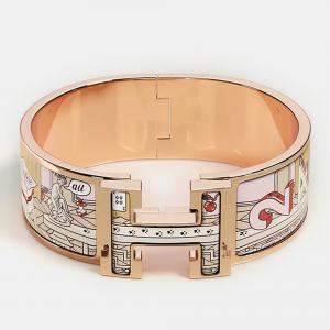 Hermes Faubourg Enamel Clic Clac H Mystere au 24 Wide bracelet Size PM