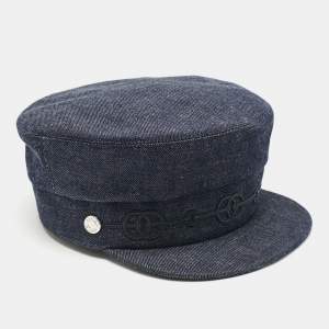 Hermès Blue Denim Cabourg Cliquetis Newsboy Cap Size 57