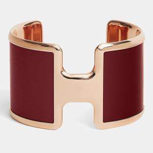 Hermes Rouge H Manchette Olympe bracelet