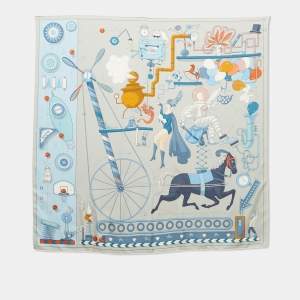 Hermès Grey Reve d'Australie Silk Scarf