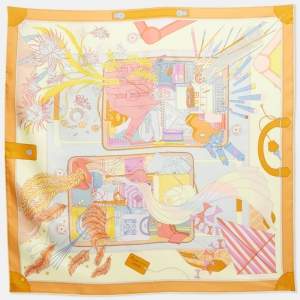 Pre Owned Hermès Multicolor Printed Silk Bagage a Main Scarf