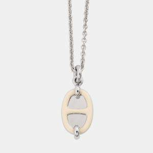 Pre Owned Hermes Mini Mayon Necklace Size Pm Claim Lacquer Metal