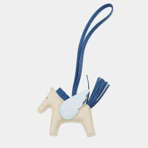 Pre Owned Hermes Rodeo Pegasus Craie/Blue France/Blue Brume Lambskin Size Pm