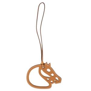 Pre Owned Hermes Brown Leather Paddock Cheval Horse Bag Charm