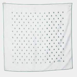 Hermes Light Blue Bee Printed Silk Square Scarf