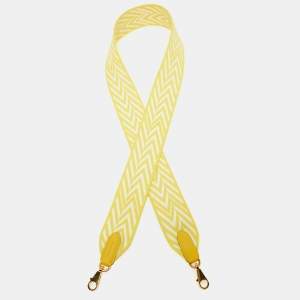 Hermes Jaune Citron/Blanc/Jaune De Naples Toile and Swift Leather Shoulder Bag Strap
