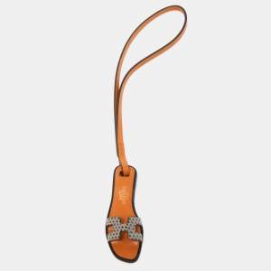 Hermes Natural/Ombre Leather and Lizard Oran Nano Charm