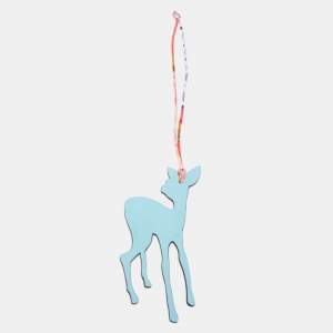 Hermès Bleu Atoll/Bambou Epsom and Togo Leather Petit H Fawn Bag Charm