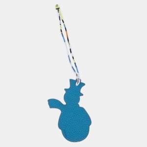 Hermès Sanguine/Colvert Epsom and Togo Leather Petit H Snowman Bag Charm