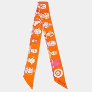 Hermès Orange Dress Code Silk Twilly